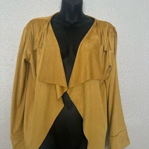 Crazy Train Mustard Fringe Women's Cape